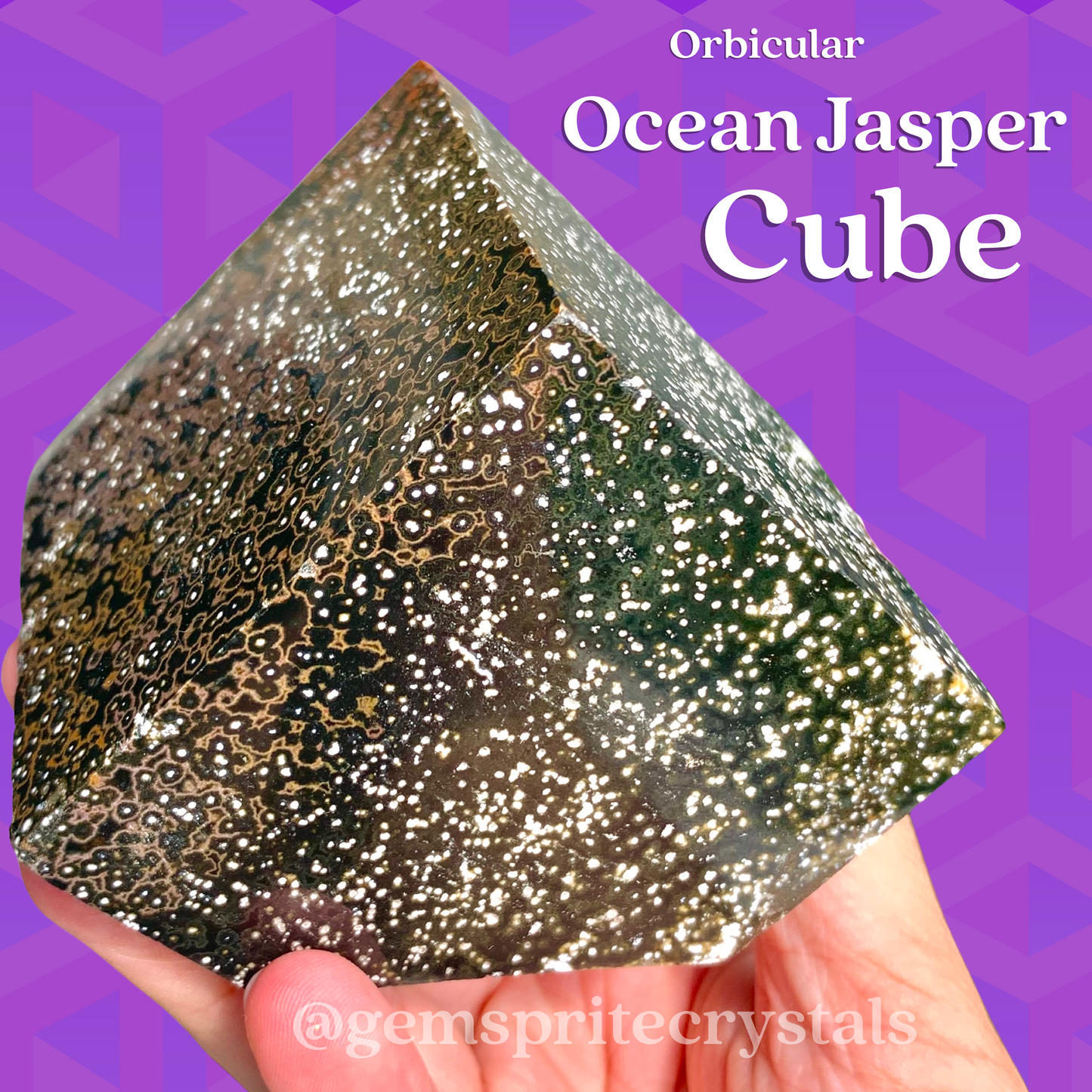 Orbicular Ocean Jasper Cube