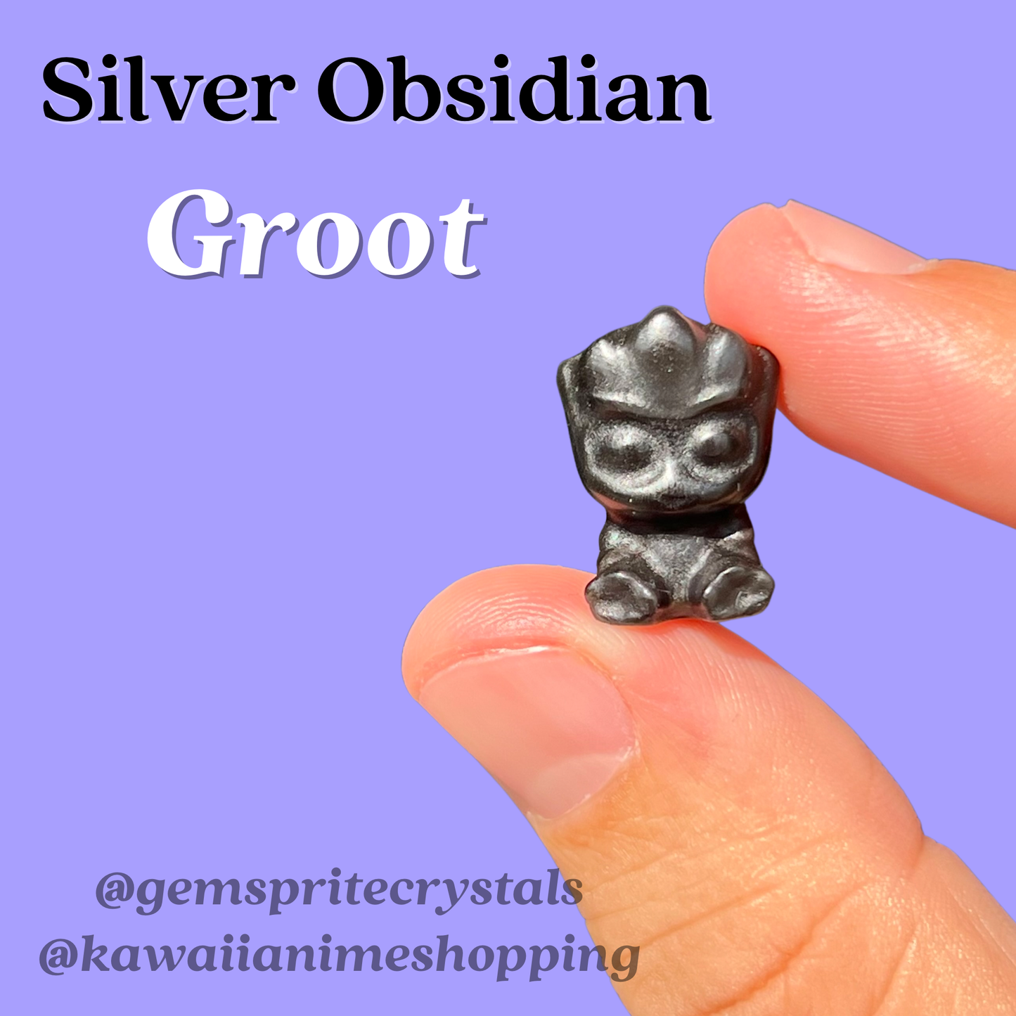 Silver Obsidian Groot