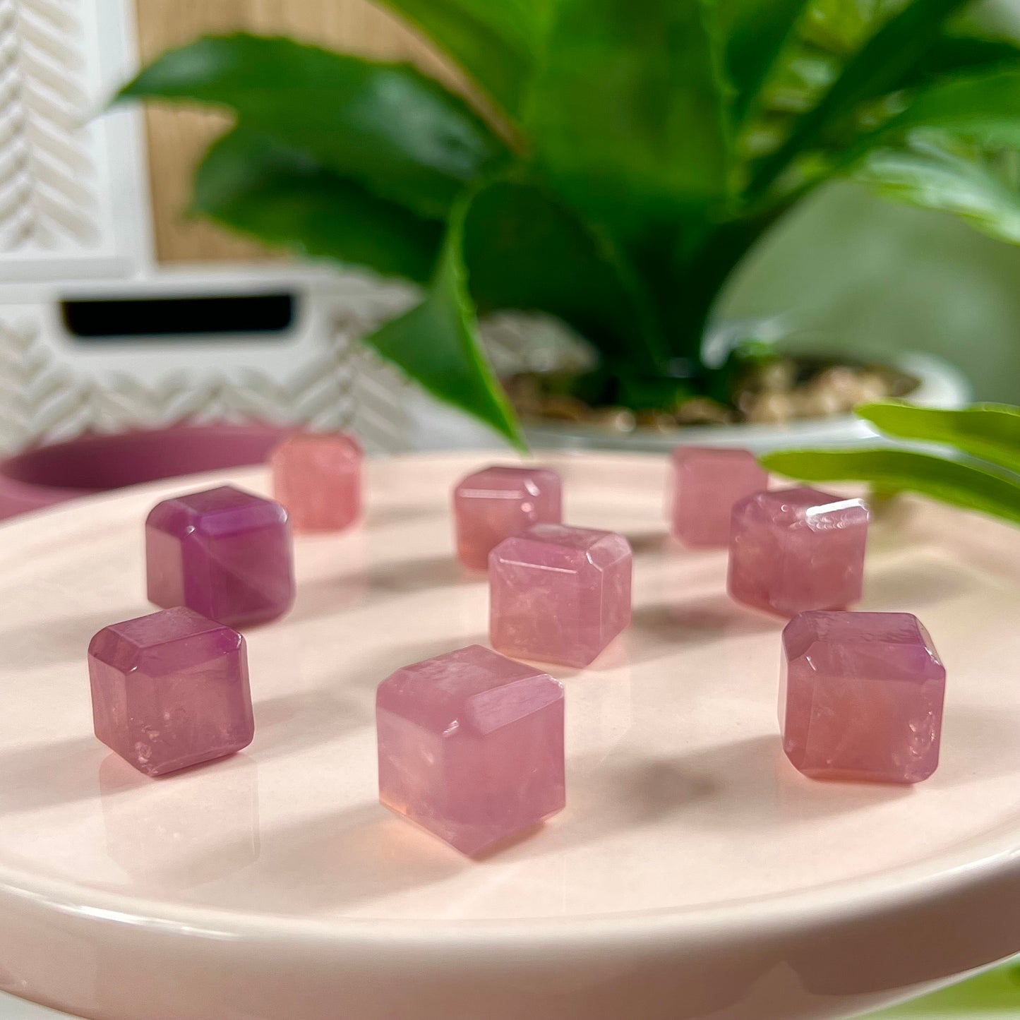 Lavender Rose Quartz Cubes