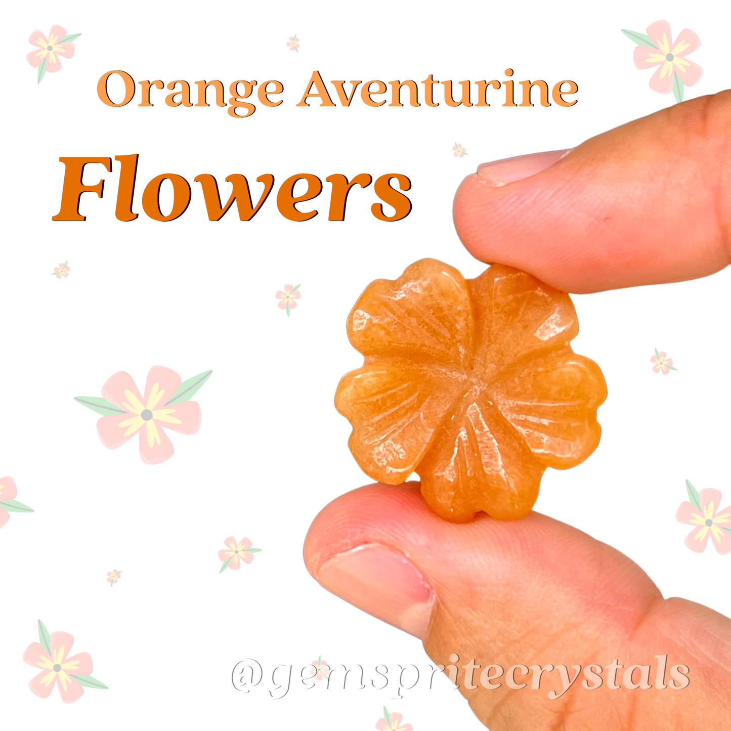 Orange Aventurine Flowers