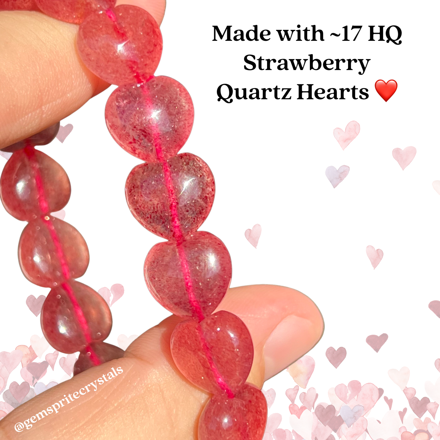 Strawberry Quartz Heart Bracelet