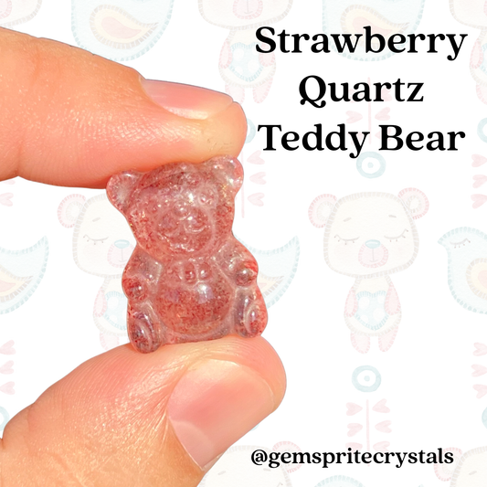 Strawberry Quartz Teddy Bear