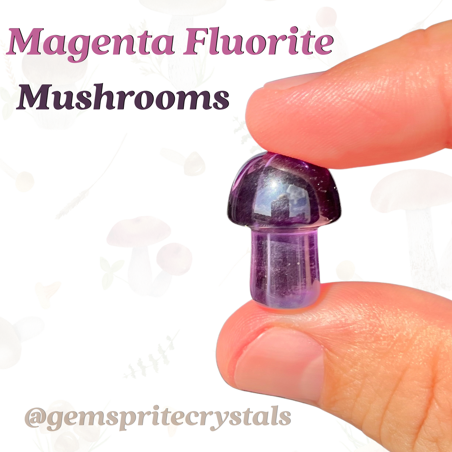 Magenta Fluorite Mushrooms